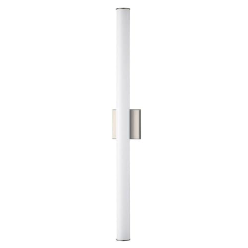 36 Inch Satin Nickel Rail-LED Bath Vanity Light with Tubular White Diffusers (4.75