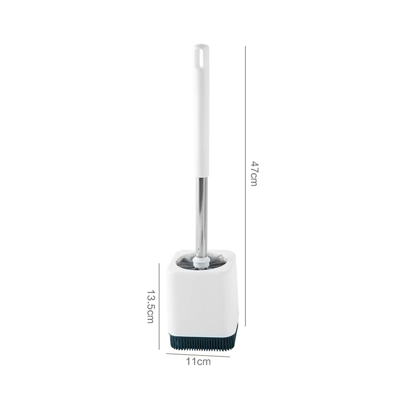 TOMYEUS Wall Mounted Toilet Brush Set - No Dead Angle Cleaning, Soft Plastic Bristles with Base, Deep Cleaning Bathroom Brush (Orange) - Perfect for Home, RV & Small Space Bathrooms