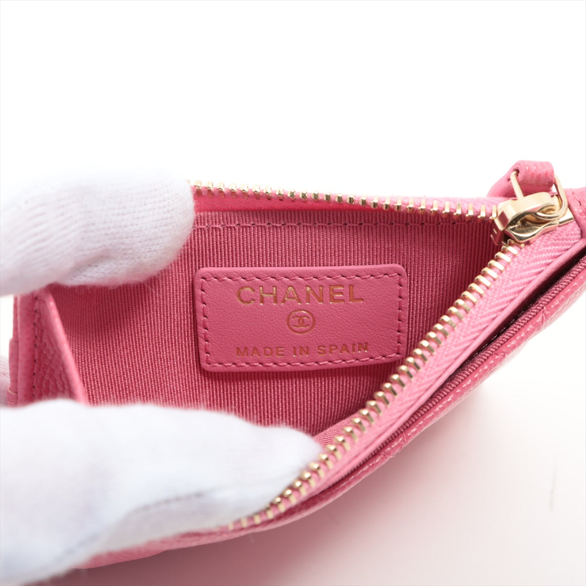 Chanel Pink Caviar Leather Card Holder Wallet - Luxury Compact Credit Card Case for Women, Perfect for Everyday Use & Travel Accessories