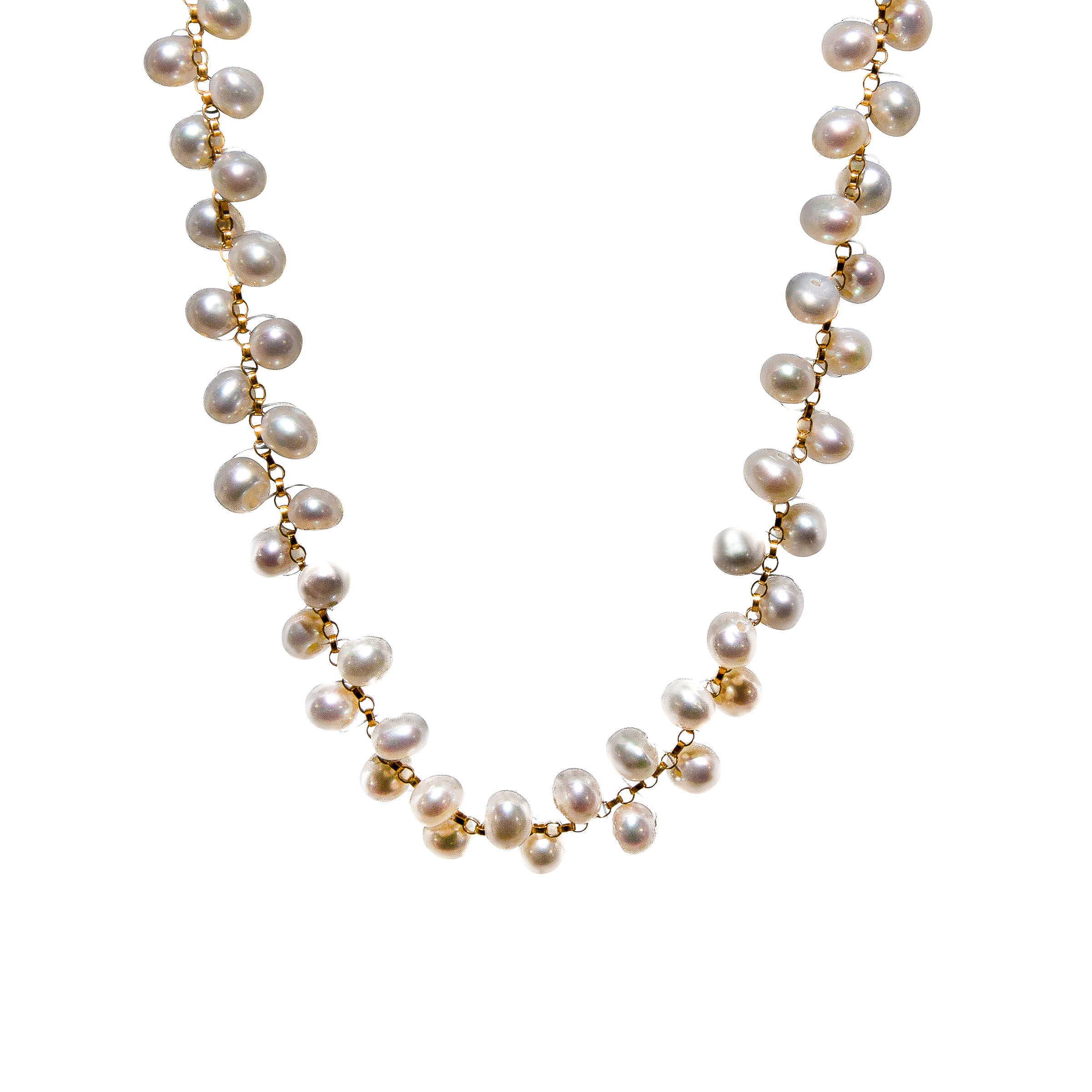 Gleaming Pearl Circle Necklace - Elegant Women's Jewelry for Parties, Weddings & Special Occasions