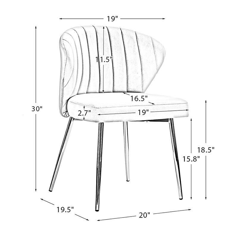 Modern Dining Chairs Set of 4 - Mid Century Metal Leg Side Chairs for Kitchen, Dining Room & Office - Aruna Contemporary Upholstered Seating