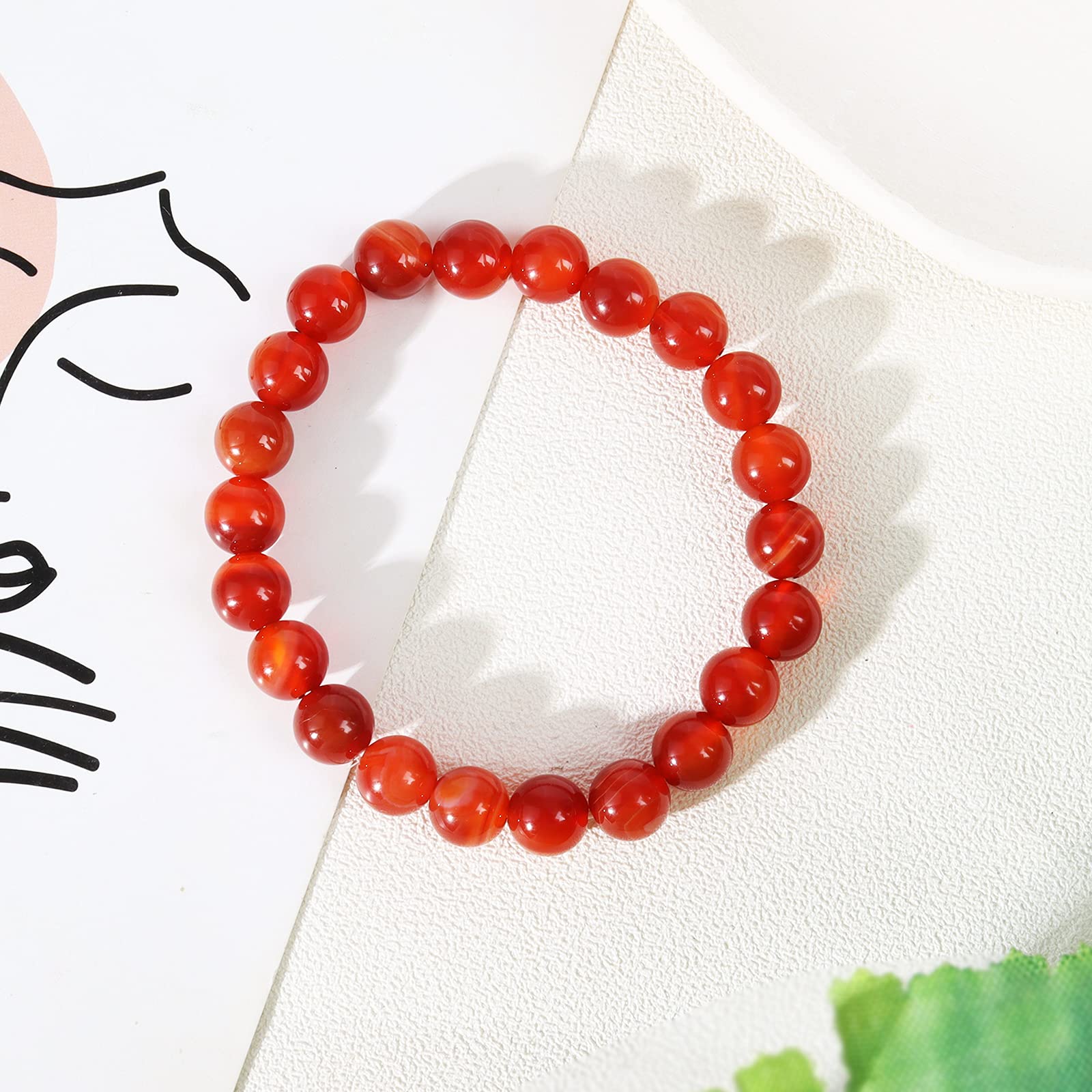 Healing Carnelian Necklace and Bracelet Set for Women - Red Crystal Beaded Jewelry with Lucky Charm | Spiritual Gift for Meditation, Energy Balancing & Positive Vibes | Perfect for Yoga, Reiki & Everyday Wear