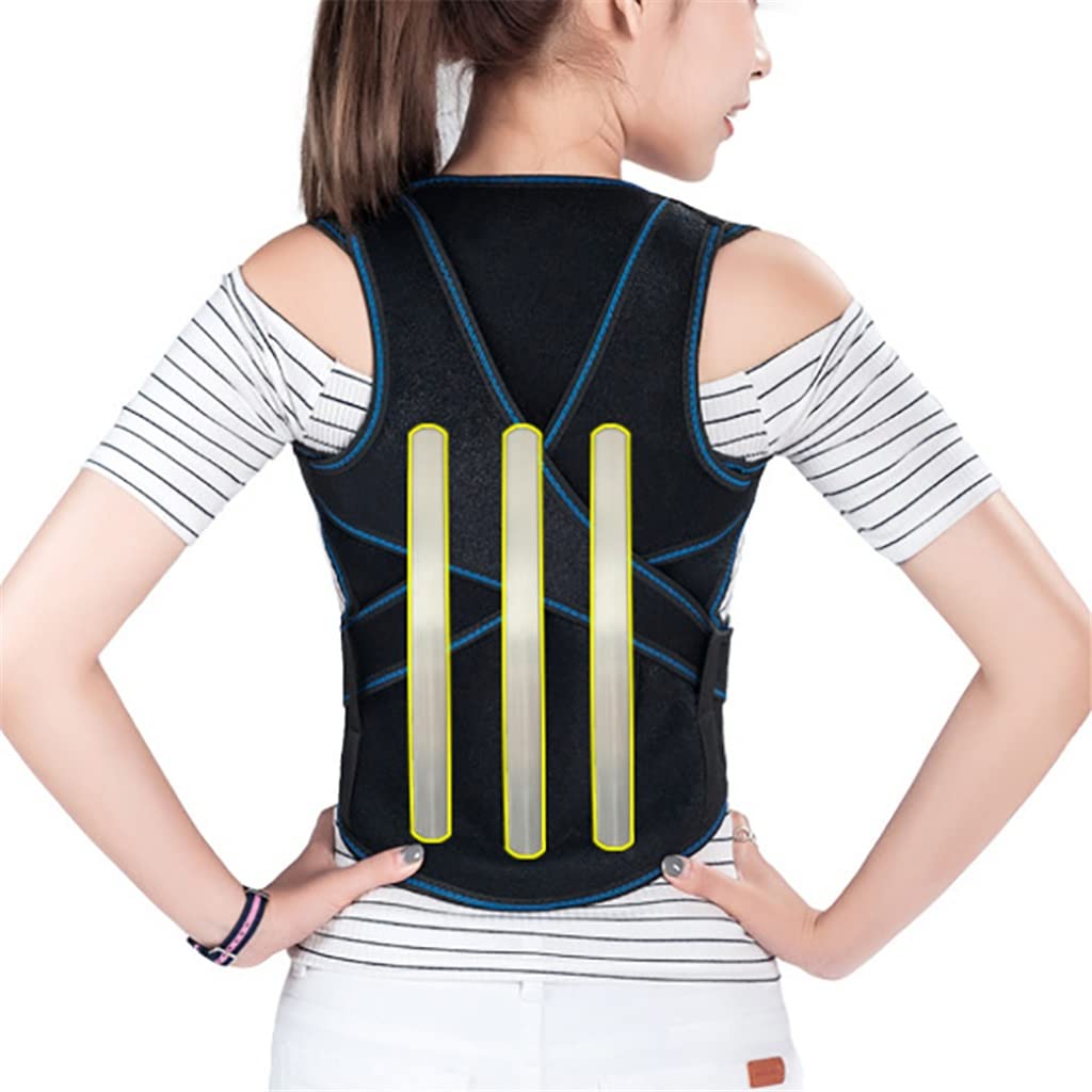 CCBUY Posture Corrector Back Belt - Adjustable Humpback & Spine Support for Men & Women, Black (XL) - Ideal for Office, Gaming & Studying