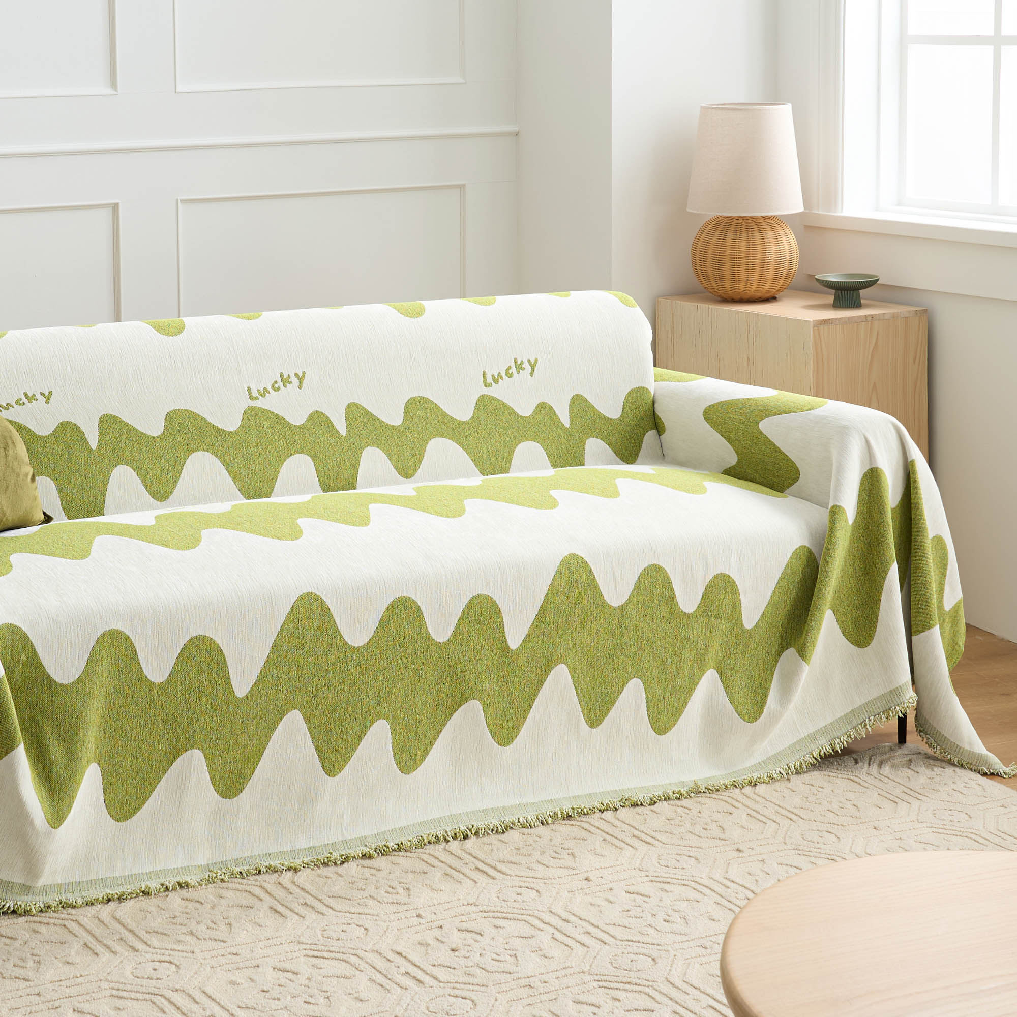 Ripple Effect Sofa Cover - Stretchable Couch Slipcover for Living Room Furniture Protection - Perfect for Pets, Kids, and Home Decor