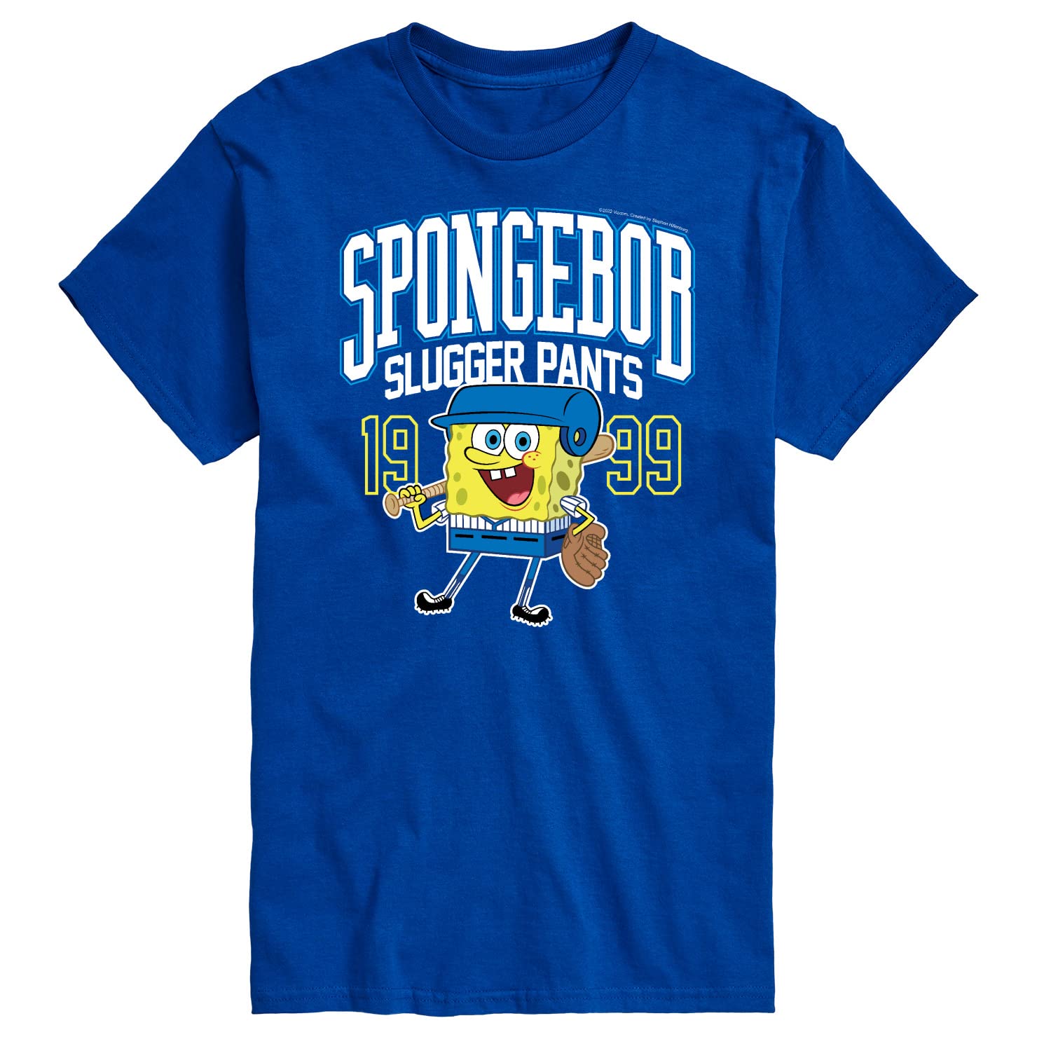 HYBRID APPAREL Spongebob Squarepants Graphic T-Shirt for Men - Soft Cotton Short Sleeve Tee with Spongebob Slugger Design - Perfect for Casual Wear, Cosplay & Cartoon Fans