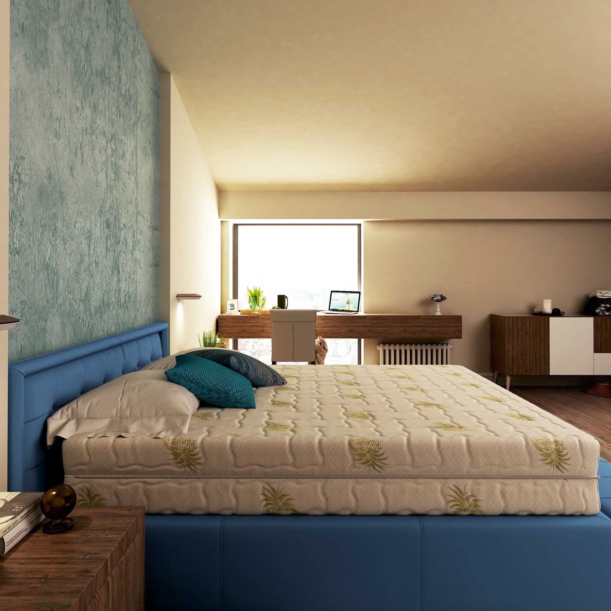 Baldiflex Emporio - 7cm Viscoelastic Memory Foam Mattress, Single Size (85x190x25cm), Aloe Vera Cover - Perfect for Guest Beds, Dorms & Small Spaces