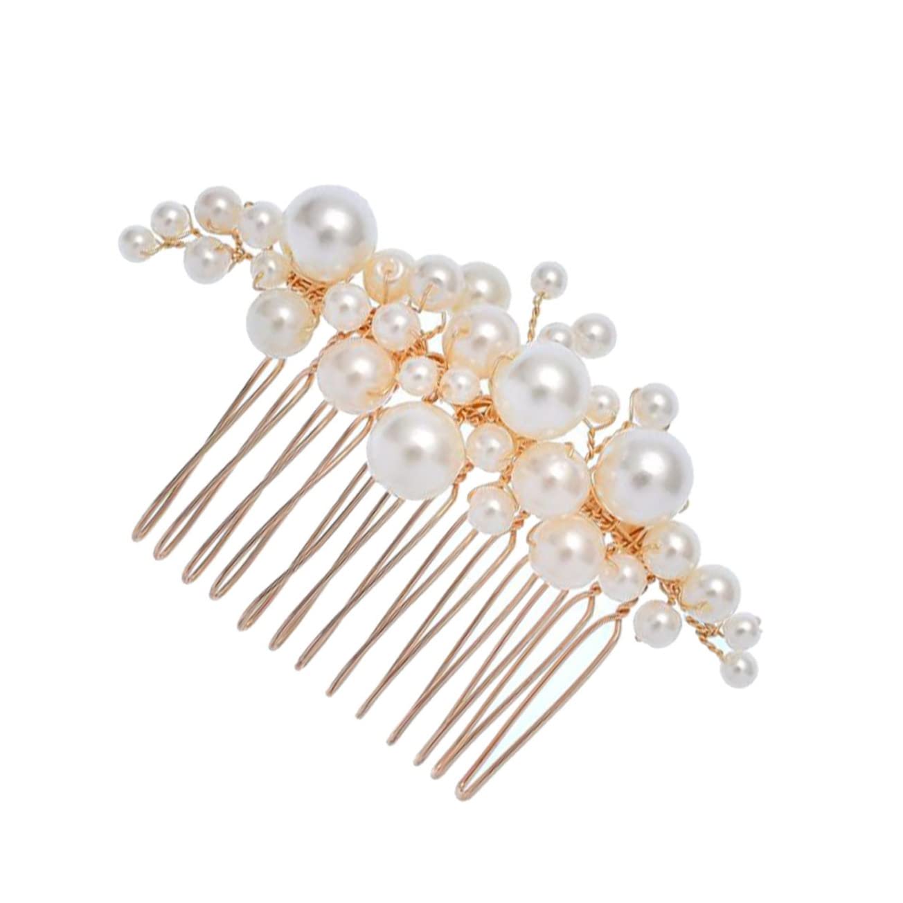 Crystal Wedding Hair Comb for Bride - Floral Rhinestone Bridal Headpiece with Pearl Accents | Elegant Hair Accessories for Women's Wedding, Prom, and Special Occasions