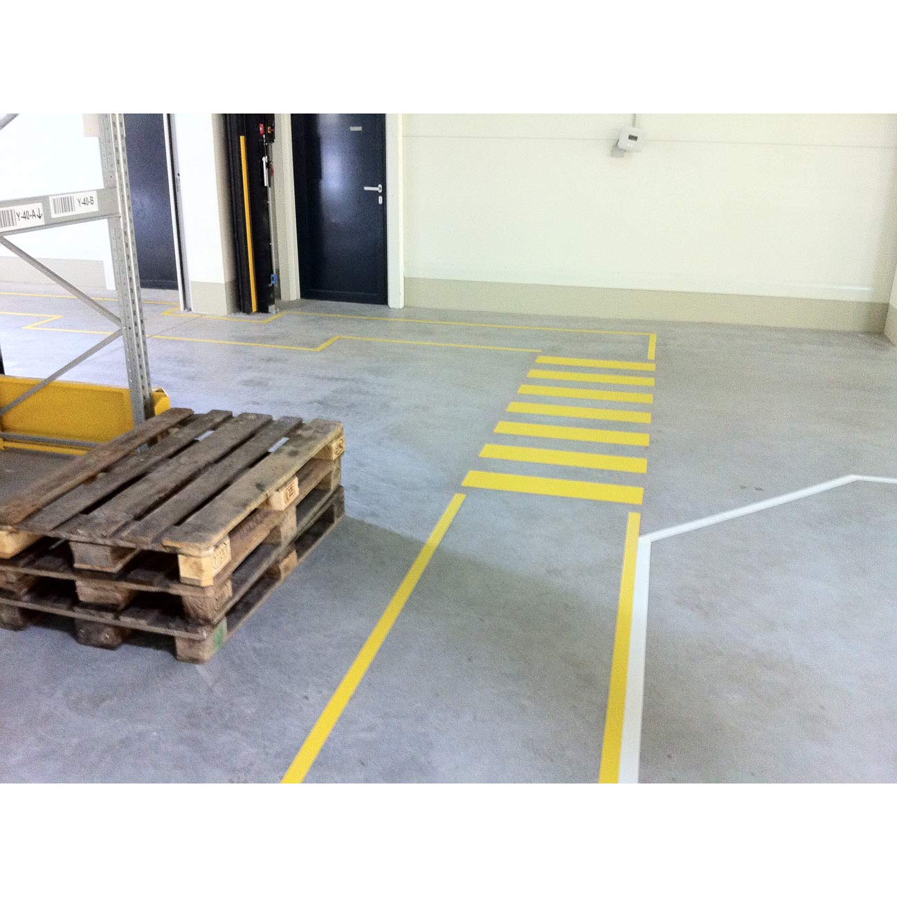 PermaStripe Heavy-Duty Floor Marking Tape - 2 Inch x 90 ft Yellow & Black Striped Industrial Tape for Warehouse, Factory, and Workshop Safety Markings