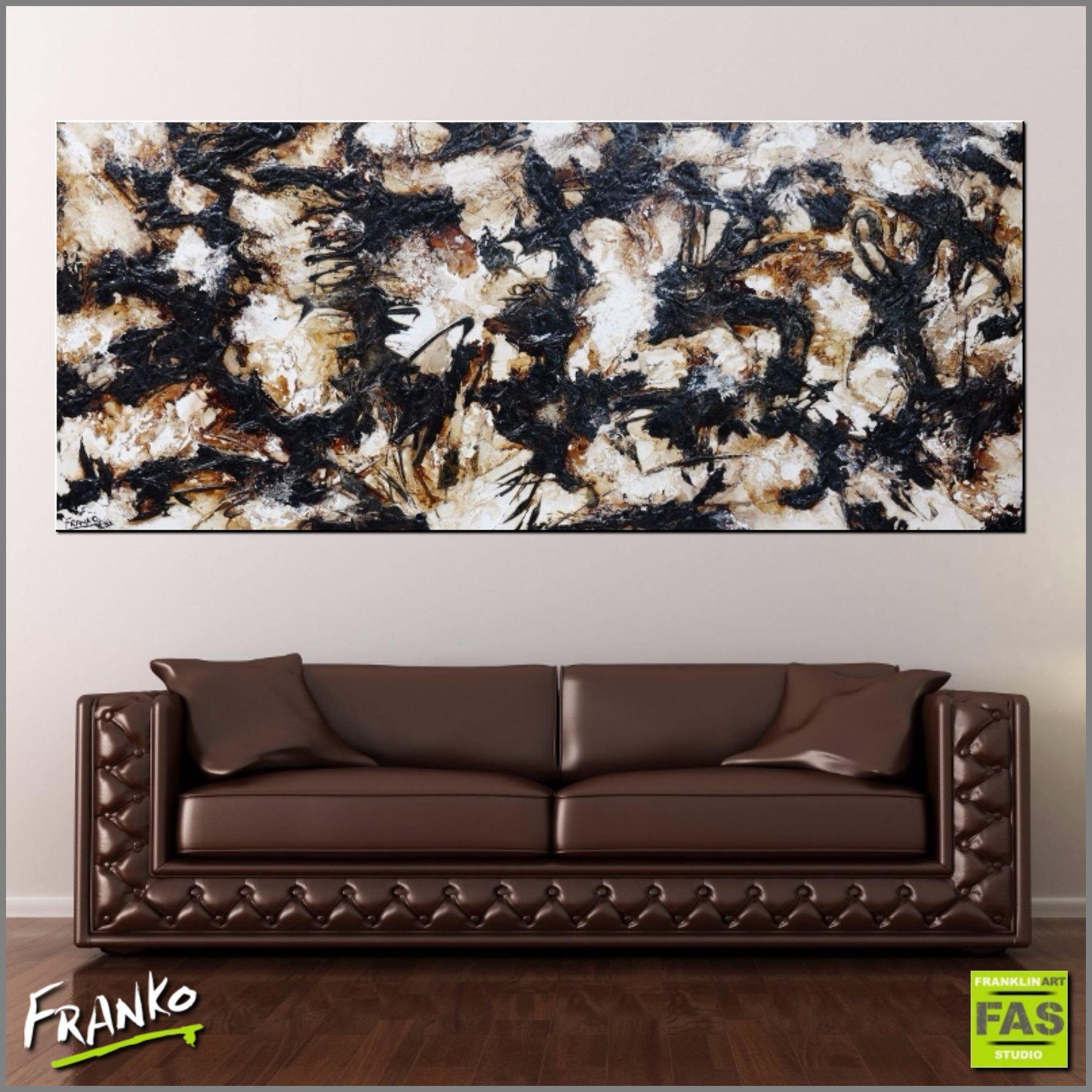 240cm x 100cm Brown Abstract Honey and Licorice Painting - Large Modern Wall Art for Living Room, Bedroom & Office Decor