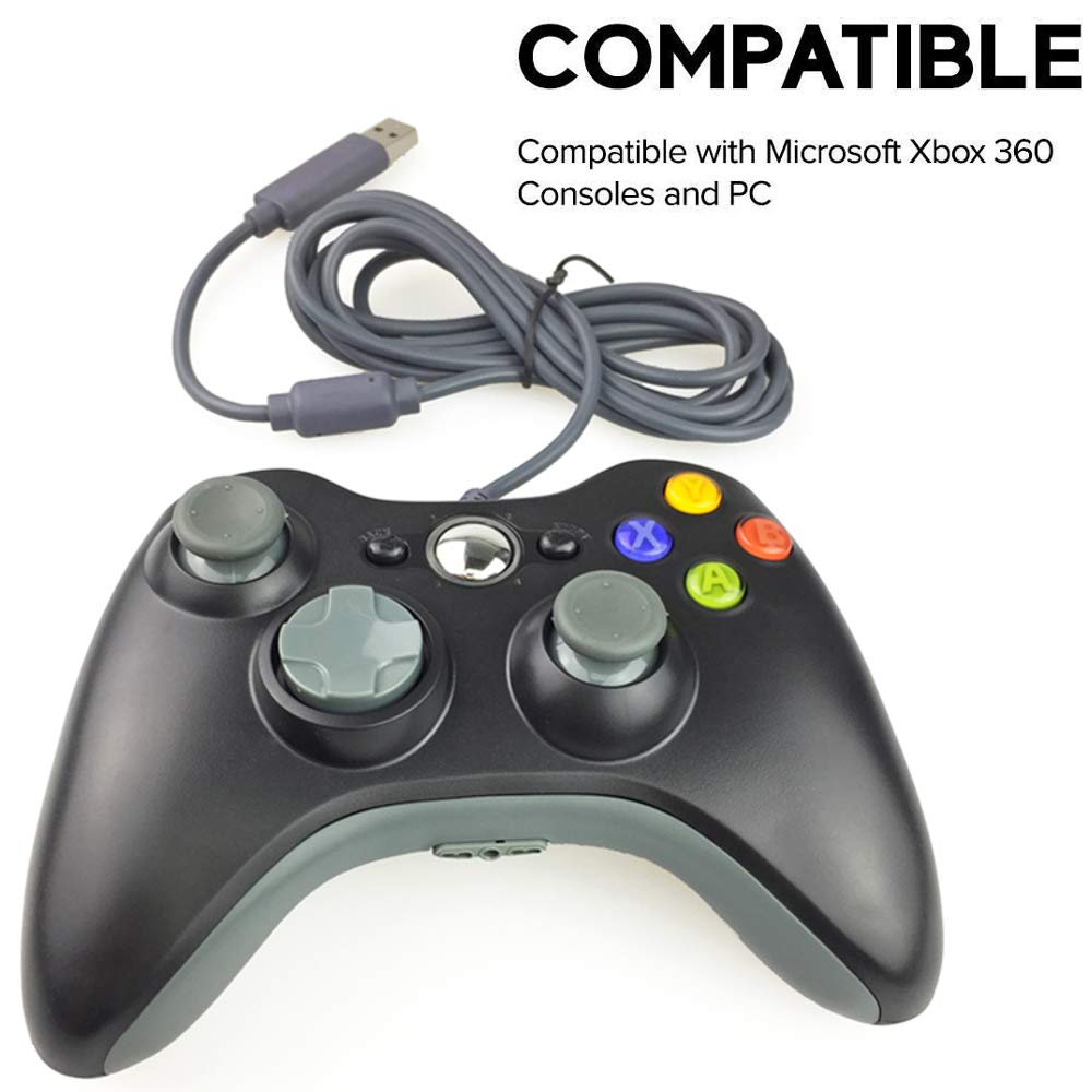 Wiresmith Classic Wired Controller for Microsoft Xbox 360 - Black | Compatible with Xbox 360 Console | Ergonomic Design for Comfortable Gaming | Perfect for Action, Racing & Sports Games