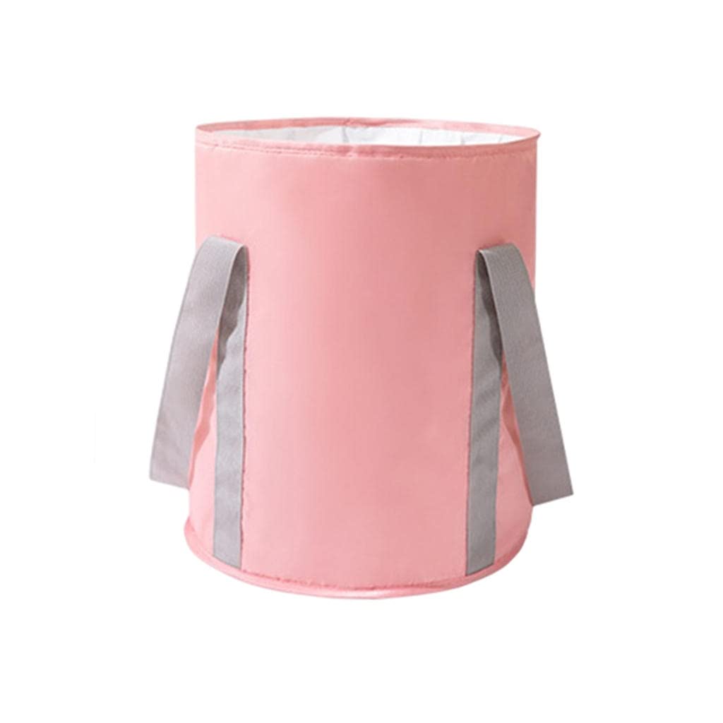 FAKEME Collapsible Foot Soaking Tub - Portable Wash Basin for Spa, Pedicure & Laundry | Foldable Storage Container with Handles | Perfect for Bathroom, Travel & Home Organization - Pink