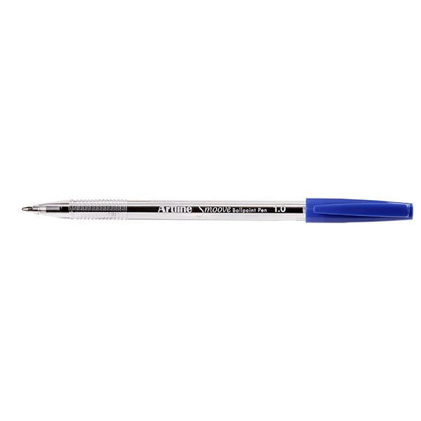 Artline Smoove Ballpoint Pens - 12 Pack Blue Ink Pens for Smooth Writing - Perfect for Office, School & Note Taking