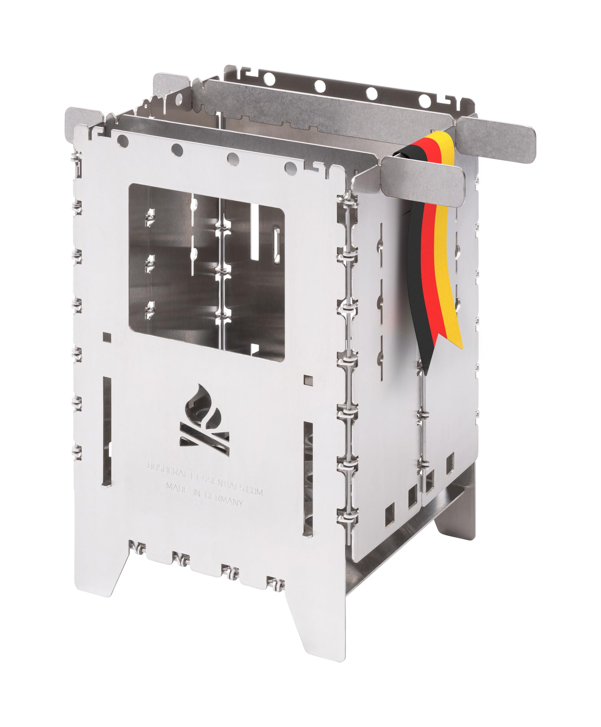 Bushbox XL Titanium Wood Burning Stove - Ultralight Camping Stove for Backpacking, Hiking & Survival Gear - Portable Outdoor Cooking Stove for Campers & Bushcraft Enthusiasts