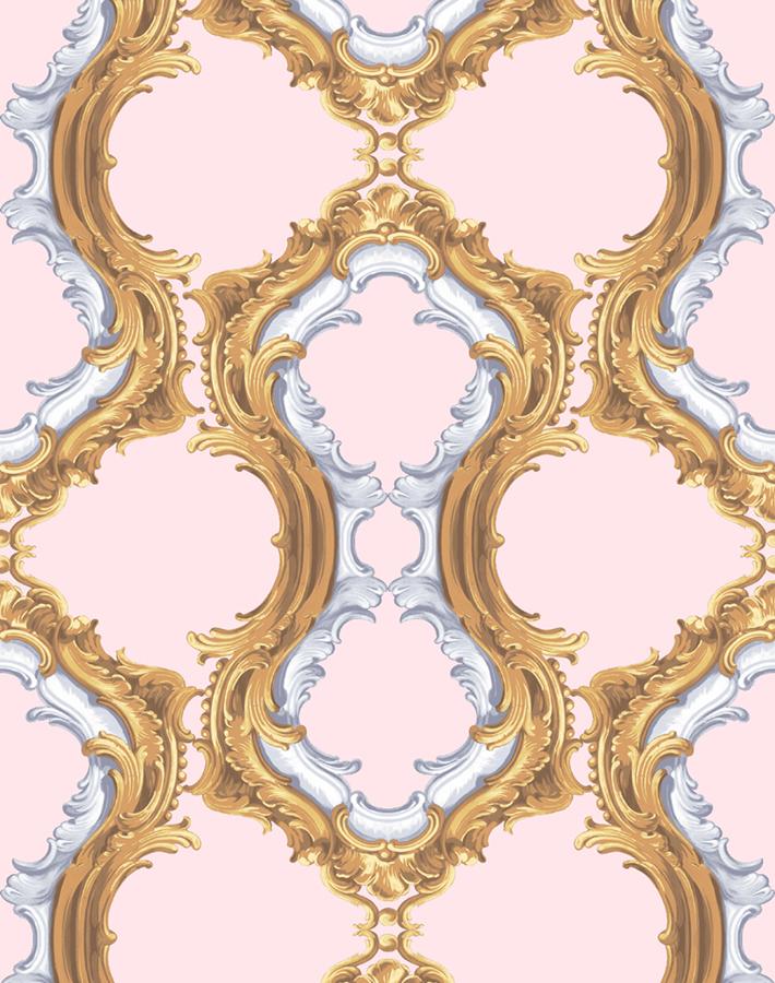 Louie Whoey Pink Wallpaper by Wallshoppe - Premium Peel & Stick Removable Wallpaper for Bedroom, Nursery, or Home Office Decor