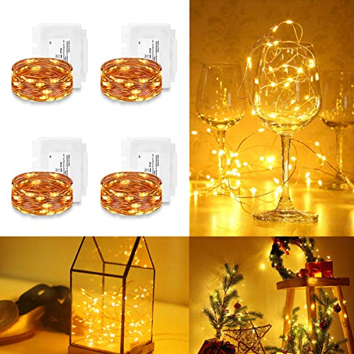 4 Pack 50 LED|Warm White-Copper Thin Wire