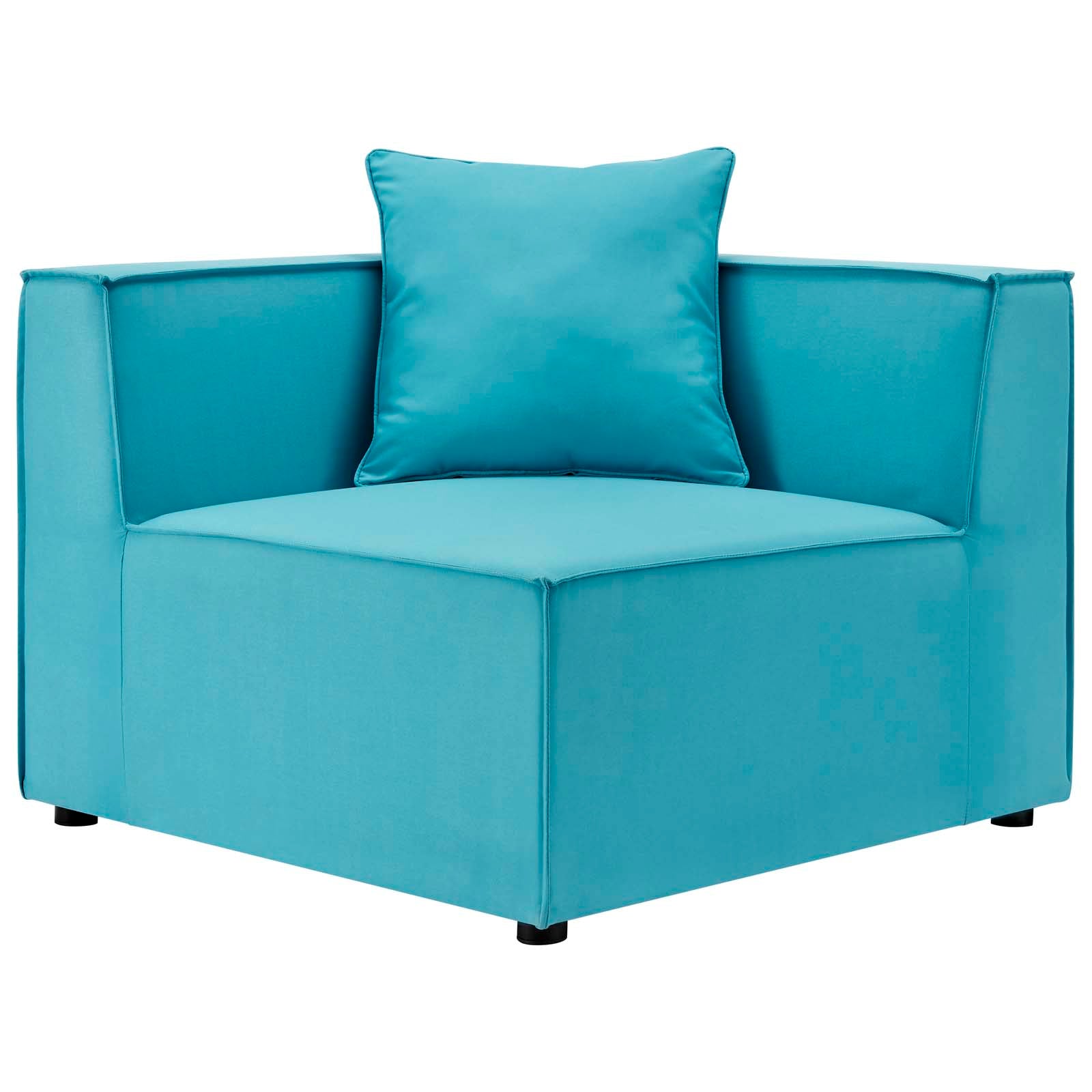 Saybrook Outdoor Patio Upholstered Sectional Sofa Corner Chair - Waterproof & Weather-Resistant - Perfect for Backyard, Garden, Poolside & Patio Relaxation