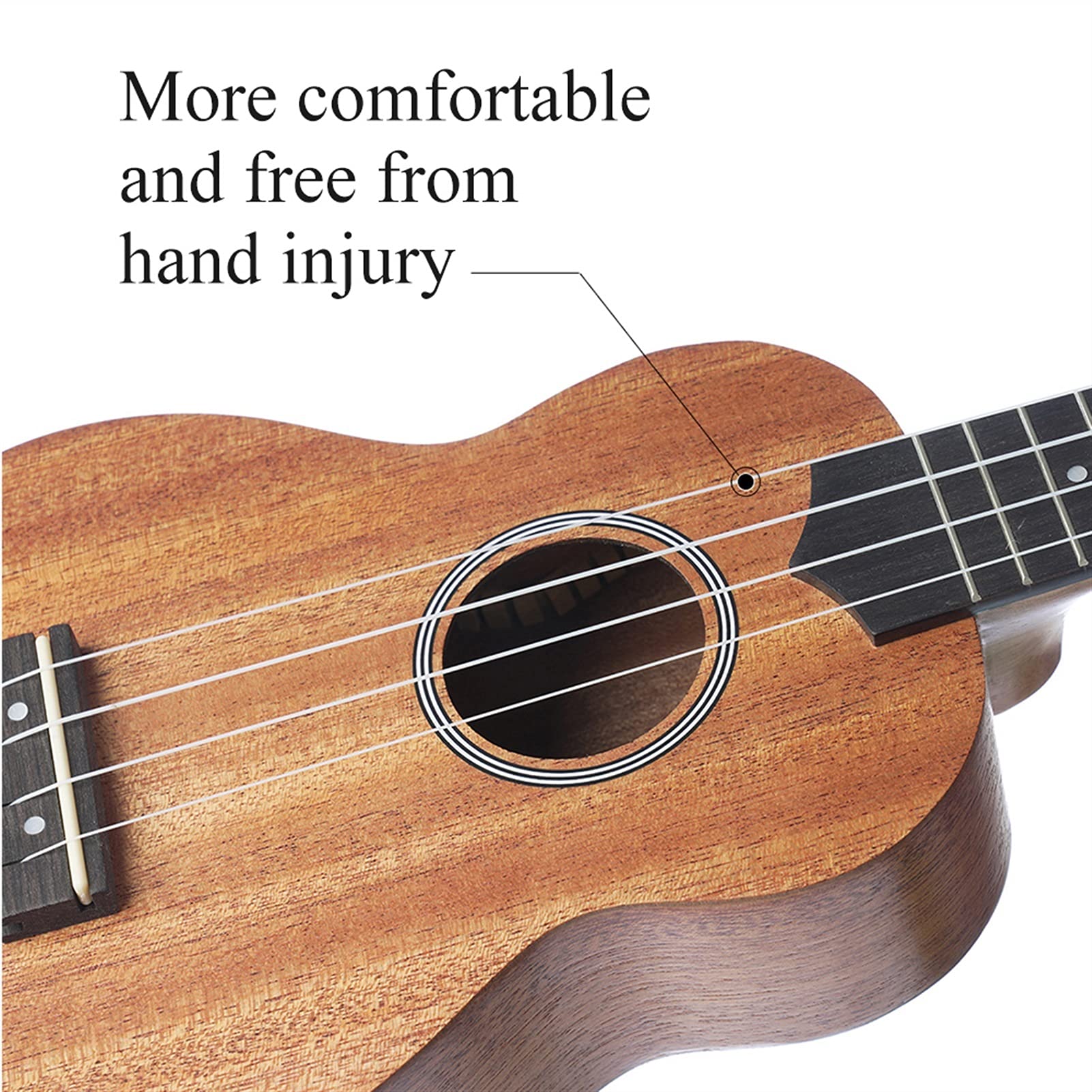 21 Inch Ukulele for Beginners - Solid Wood Mini Guitar with Strings, Capo, Thumb Hammer & Strap - Perfect for Travel, Beach Parties & Music Lessons