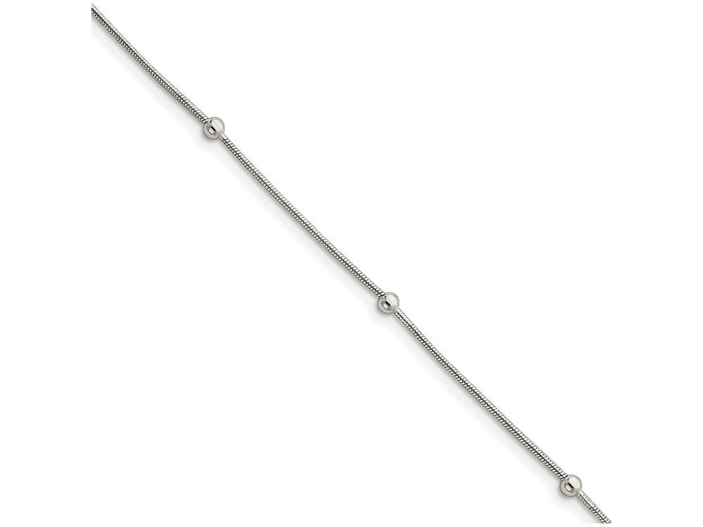 FJC Finejewelers Sterling Silver Polished Anklet with 1.5 Inch Extension - Elegant Ankle Bracelet for Women, Perfect for Beach, Summer Outfits & Special Occasions