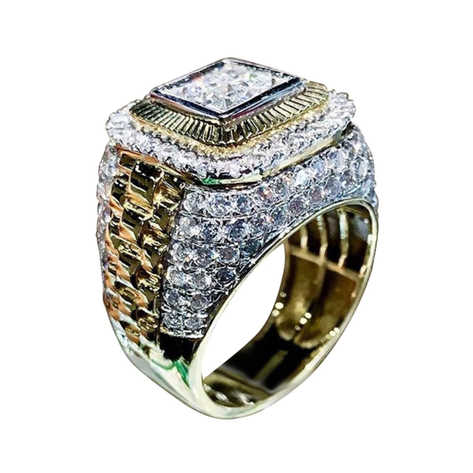 Vintage Peacock Diamond Ring - Large Sparkling Diamond Jewelry for Women, Elegant Gift for Daughter (Size D, 9) | Perfect for Weddings, Anniversaries & Special Occasions