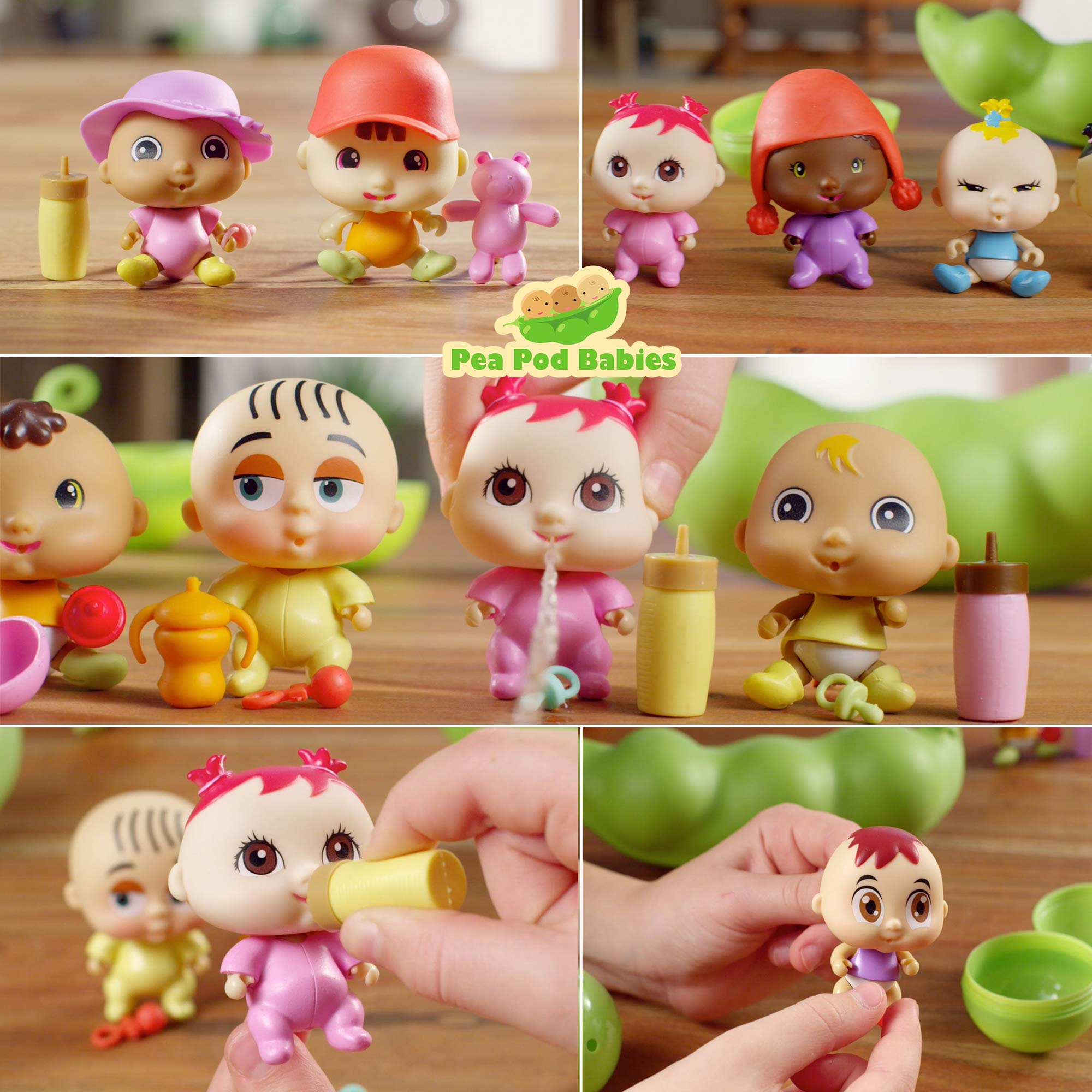 Nature Bound Pea Pod Babies Bundle - 12 Pack Collectible Mystery Surprise Toys with Mini Baby Dolls, Outfits & Accessories - Perfect for Kids Birthday Gifts & Party Favors - Beach Party Theme Doll Set for Pretend Play & Collecting