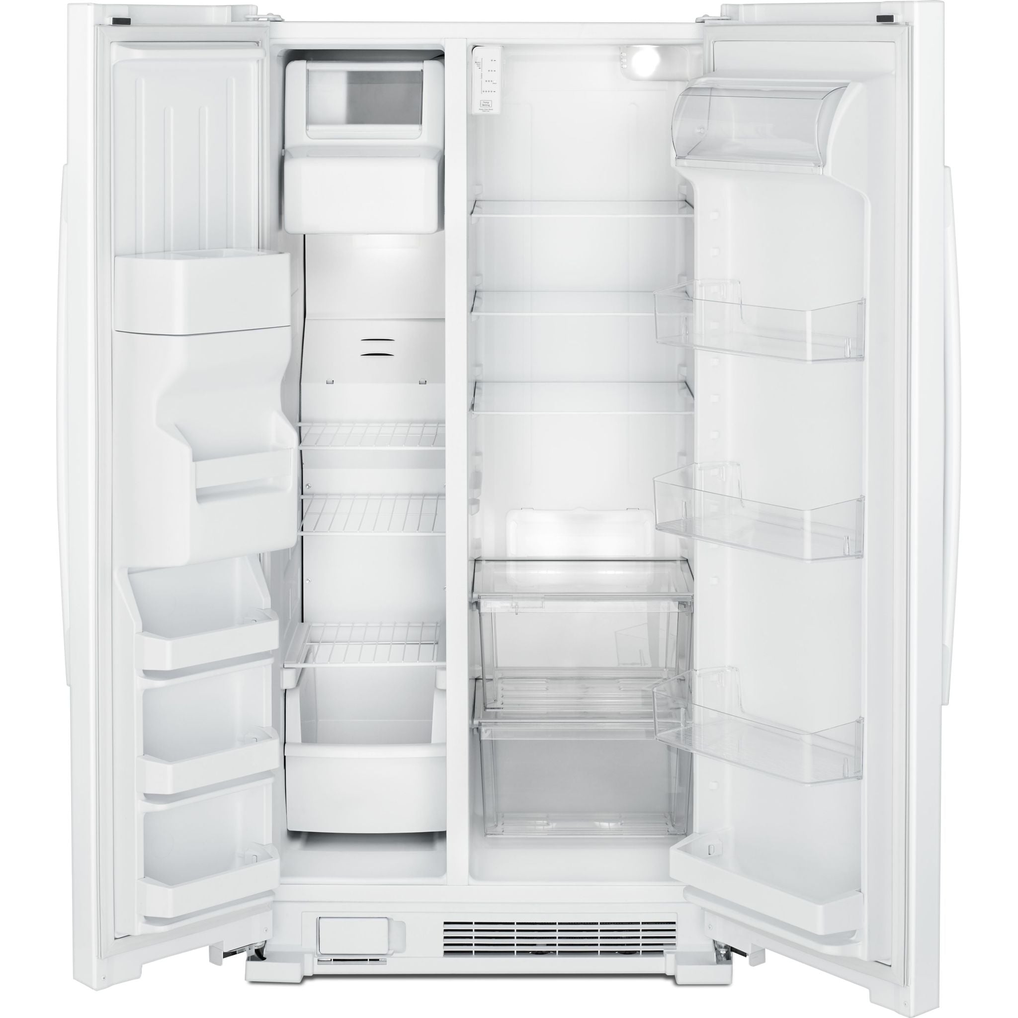 Amana Side by Side Refrigerator (ASI2175GRW) - 25.6 Cu. Ft. Energy Star White Fridge with Ice Maker & Water Dispenser - Perfect for Large Families & Open Kitchen Designs
