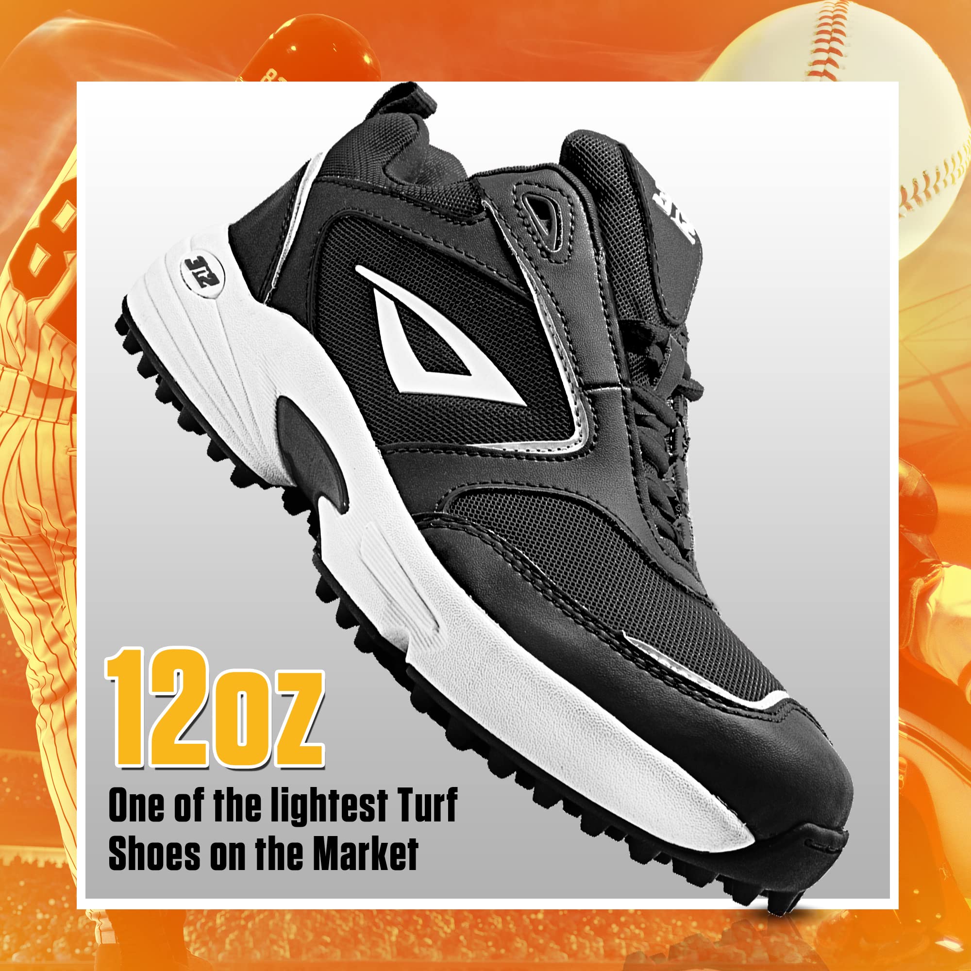 3N2 Mofo Turf Trainer Shoes for Men - Baseball & Softball Cleats, Coaching & Training Shoes - Lightweight & Durable for Field, Gym & Outdoor Sports