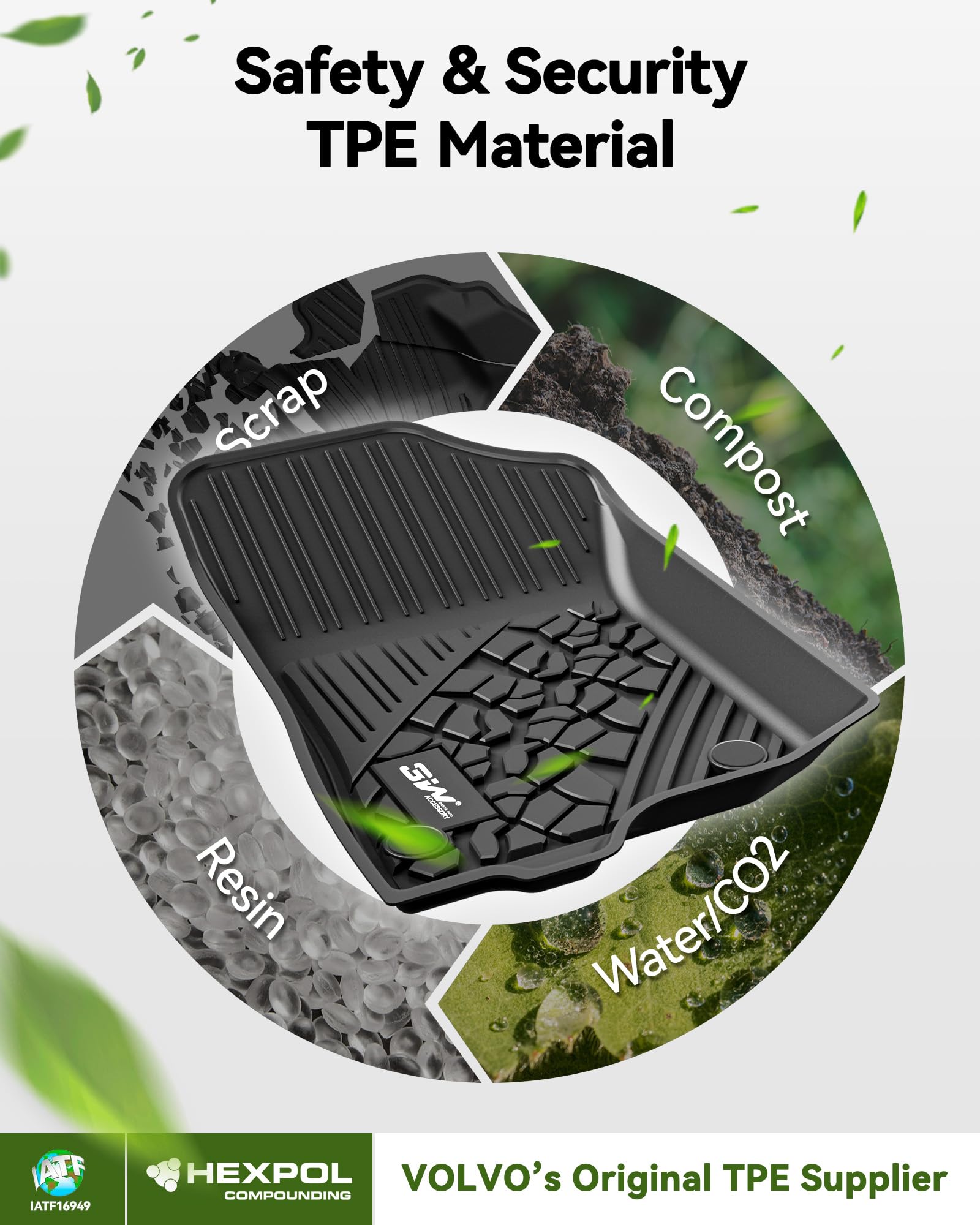 3W All-Weather TPE Floor Mats & Cargo Liner for Jeep Wrangler JL 2018-2025 (4-Door Sahara/Willys/Rubicon) - Non JK/4XE/Subwoofer Models - Durable Car Floor Liners & Trunk Mat Set for Off-Road, Camping & Daily Driving Protection