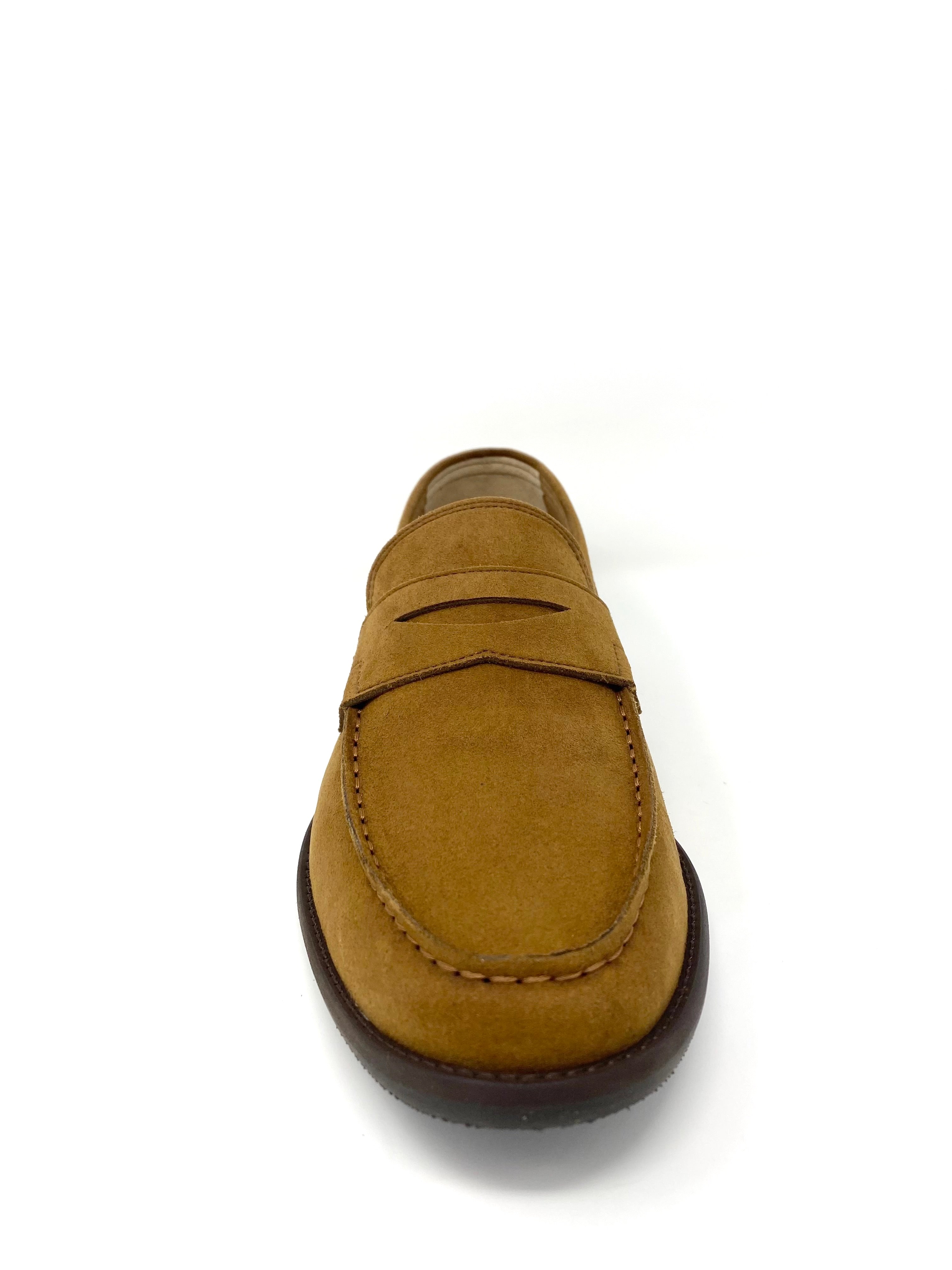 Novacas Tan Suede Anthony Loafers for Men - Comfortable & Stylish Slip-On Shoes for Office, Casual Wear & Travel