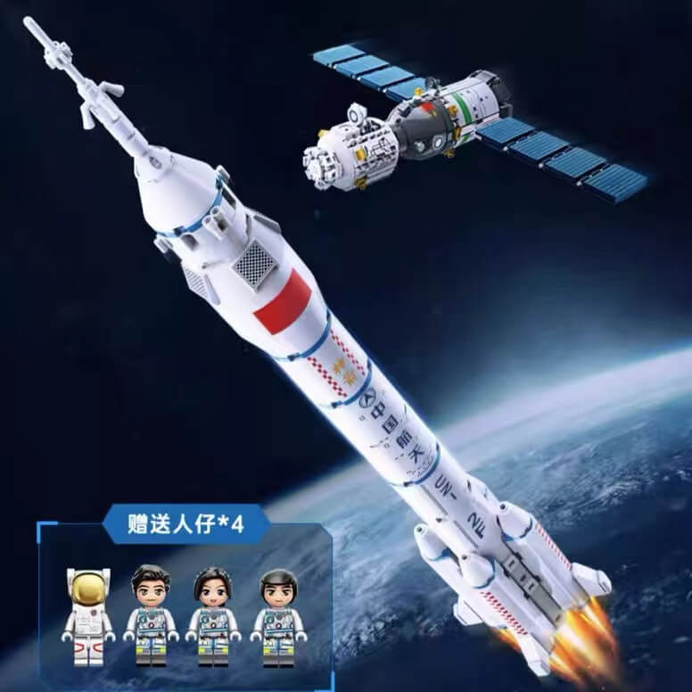 Keeppley K10213 Long March 2 Rocket & Shenzhou Spacecraft Model Building Set - STEM Educational Toy for Kids & Adults, Space Exploration Gift Idea