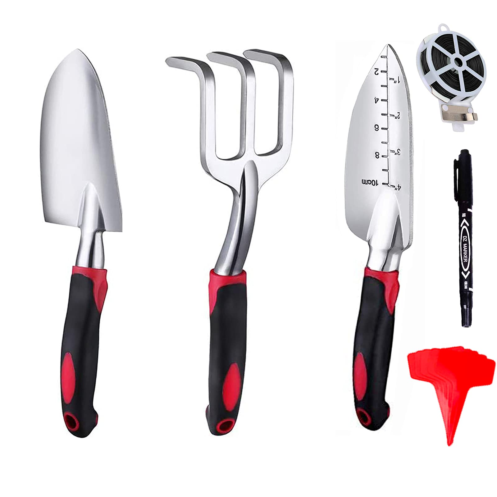 Premium 10-Piece Heavy Duty Garden Tool Set - Stainless Steel Hand Shovel, Trowel, Cultivator & Rake - Ideal Gardening Kit for Women & Men - Perfect for Planting, Weeding & Landscaping in Backyards, Flower Beds & Vegetable Gardens