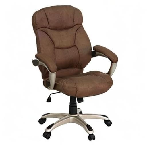 UrbanPro High Back Upholstered Office Chair - Ergonomic Executive Desk Chair with Lumbar Support, Brown Leather - Perfect for Home Office, Gaming & Workspace Comfort