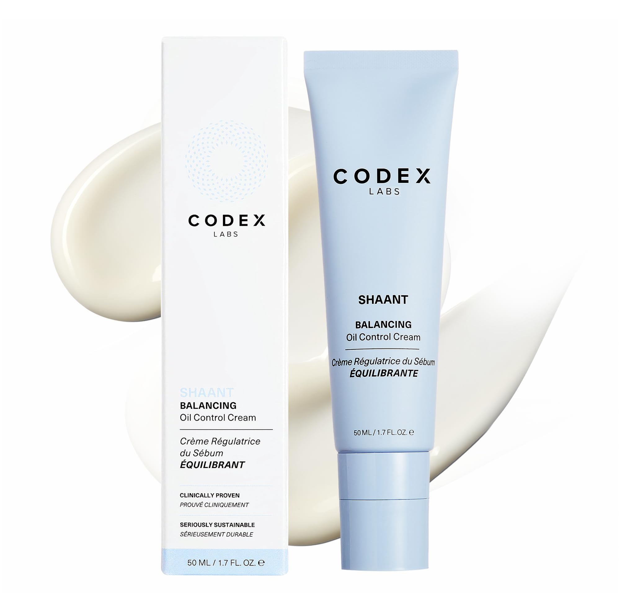 Codex Labs Shaant Balancing Face Cream - Vegan & Cruelty-Free Moisturizer with 1% Bakuchiol & Ashwagandha - Plant-Based Retinol Alternative for Oily & Acne-Prone Skin - Oil Control & Hydration - 1.7oz/50ml - Perfect for Daily Skincare Routine & Nighttime Use