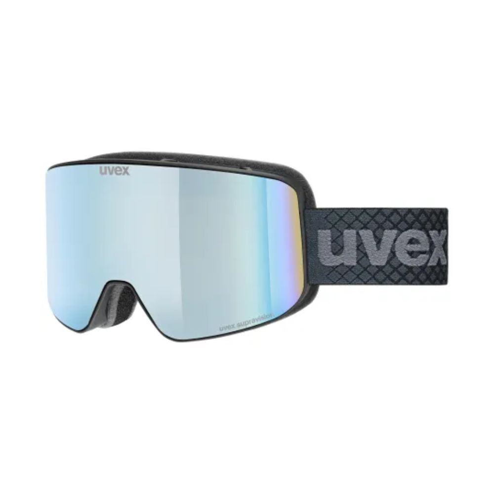 Uvex Pyrit FM Kids OTG Ski Goggles for Boys & Girls Ages 11-16 - Black Sapphire Lens - Youth Snowboarding & Winter Sports Eyewear for Skiing, Snowboarding & Outdoor Activities