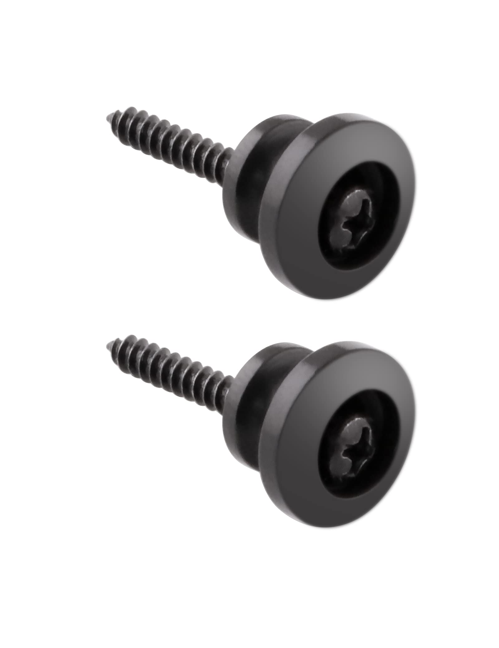 Rubatone Guitar Strap Buttons - 2-Pack Black Mushroom Head Strap Pins for Acoustic, Electric Guitar, Banjo & Ukulele - Secure Instrument Accessories for Live Performances & Studio Sessions