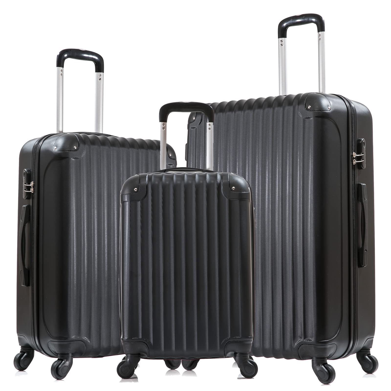 3-Piece Lightweight ABS Hardside Luggage Set with Spinner Wheels & Lock - 20