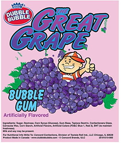 Best Concord Grape Double Bubble Gum Balls 1 Inch - 3 Pound Bulk Pack | Fun Party Favors, Candy Buffet & Vending Machine Supplies