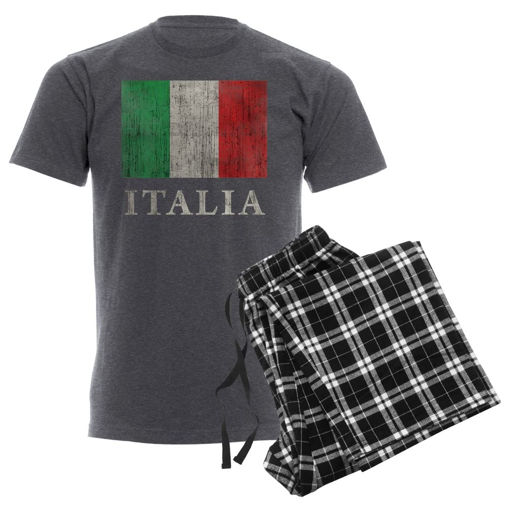 Vintage Italia Men's Charcoal Pajama Set - Soft Cotton Sleepwear for Men - Perfect for Lounging, Sleepovers & Cozy Nights at Home