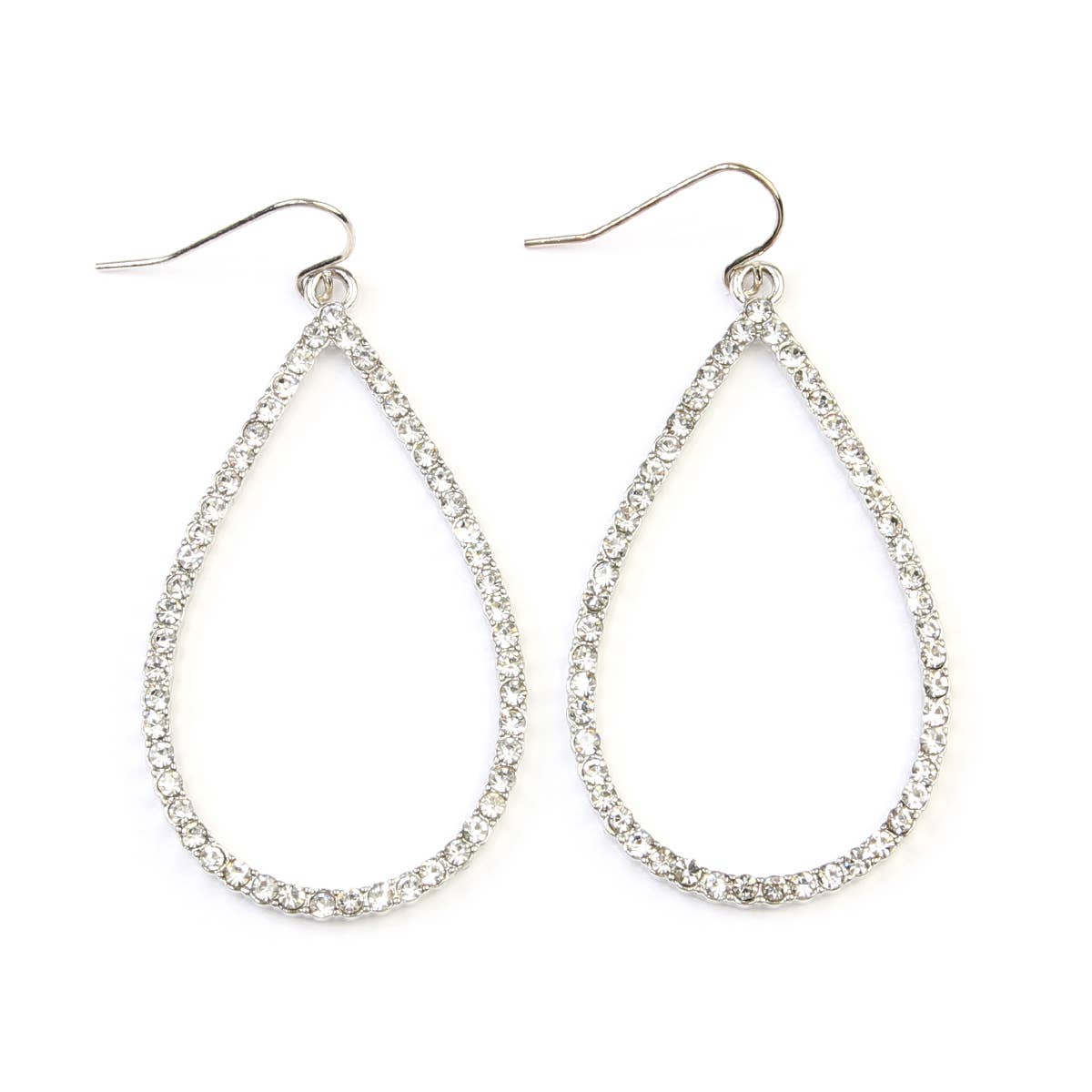 Elegant Rhinestone Teardrop Hook Earrings for Women - Sparkling Crystal Dangle Earrings for Party, Wedding & Evening Events