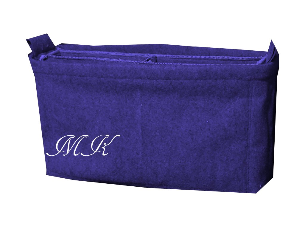 Premium Felt Handbag Organizer Insert - Personalized Monogram with Initials - Sturdy Hard Bottom Purse Shaper - 16.5