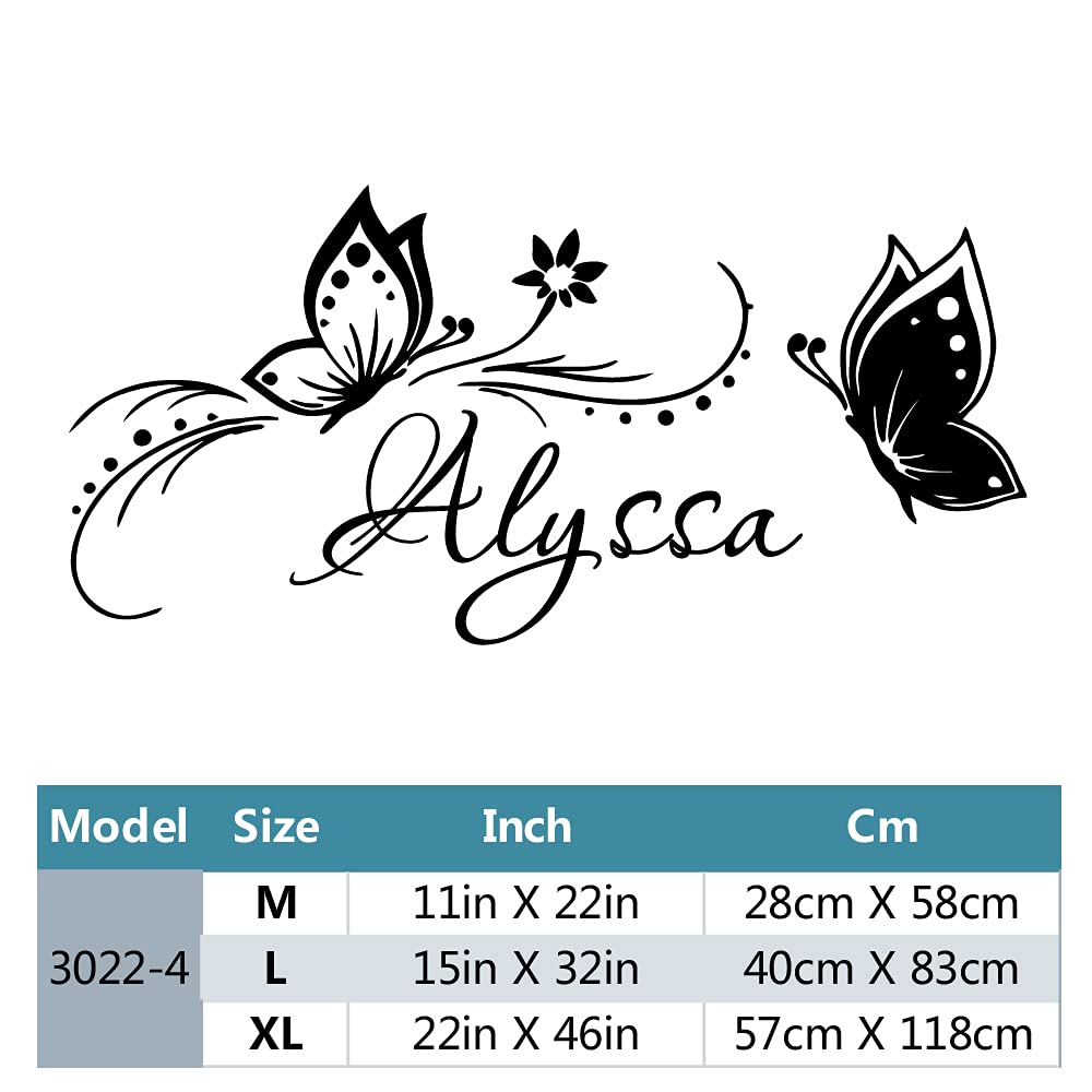 Custom Butterfly Name Stickers - Waterproof Wall Decals for Kids Room Decor, DIY Personalized Home Decoration - Perfect for Nursery, Bedroom & Playroom Wall Art