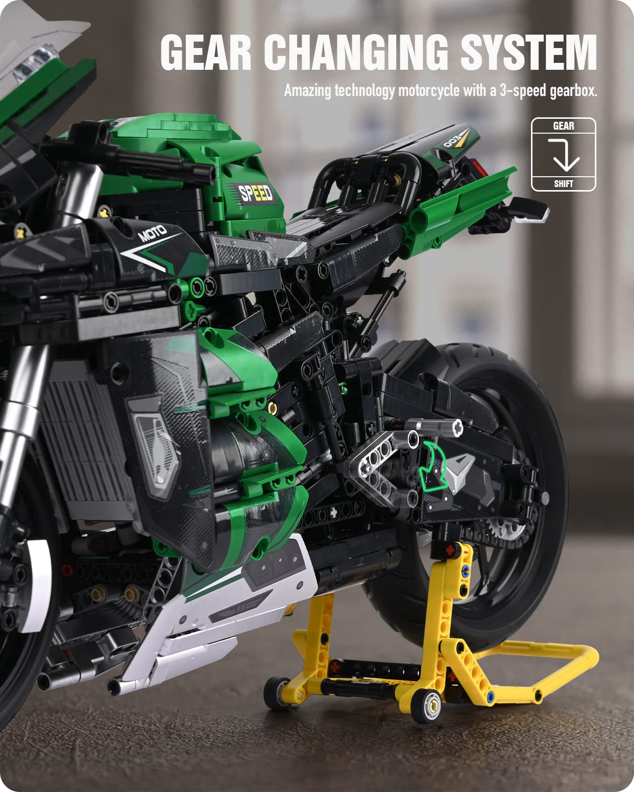 Nifeliz H2 Motorcycle Model Kit - 2088 PCS Adult Building Set for Home Display & Gift