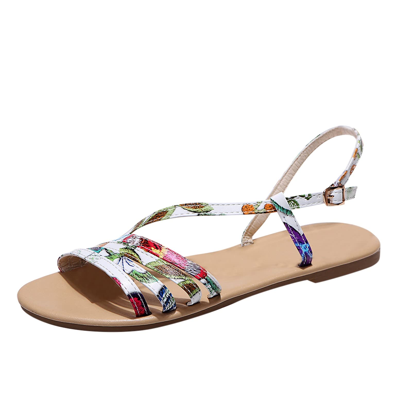 Women's Hiking Sandals - Breathable Outdoor Roman Sandals with Diamond Design, Casual Fashion Footwear for Walking, Beach & Summer Activities | Brown Cute Sandals for Women
