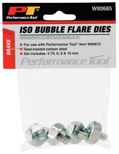 Performance Tool W80685 Replacement Dies Set for W80672 ISO Bubble Flare Tool - Brake Line Flaring Kit for Automotive Repair & DIY Projects