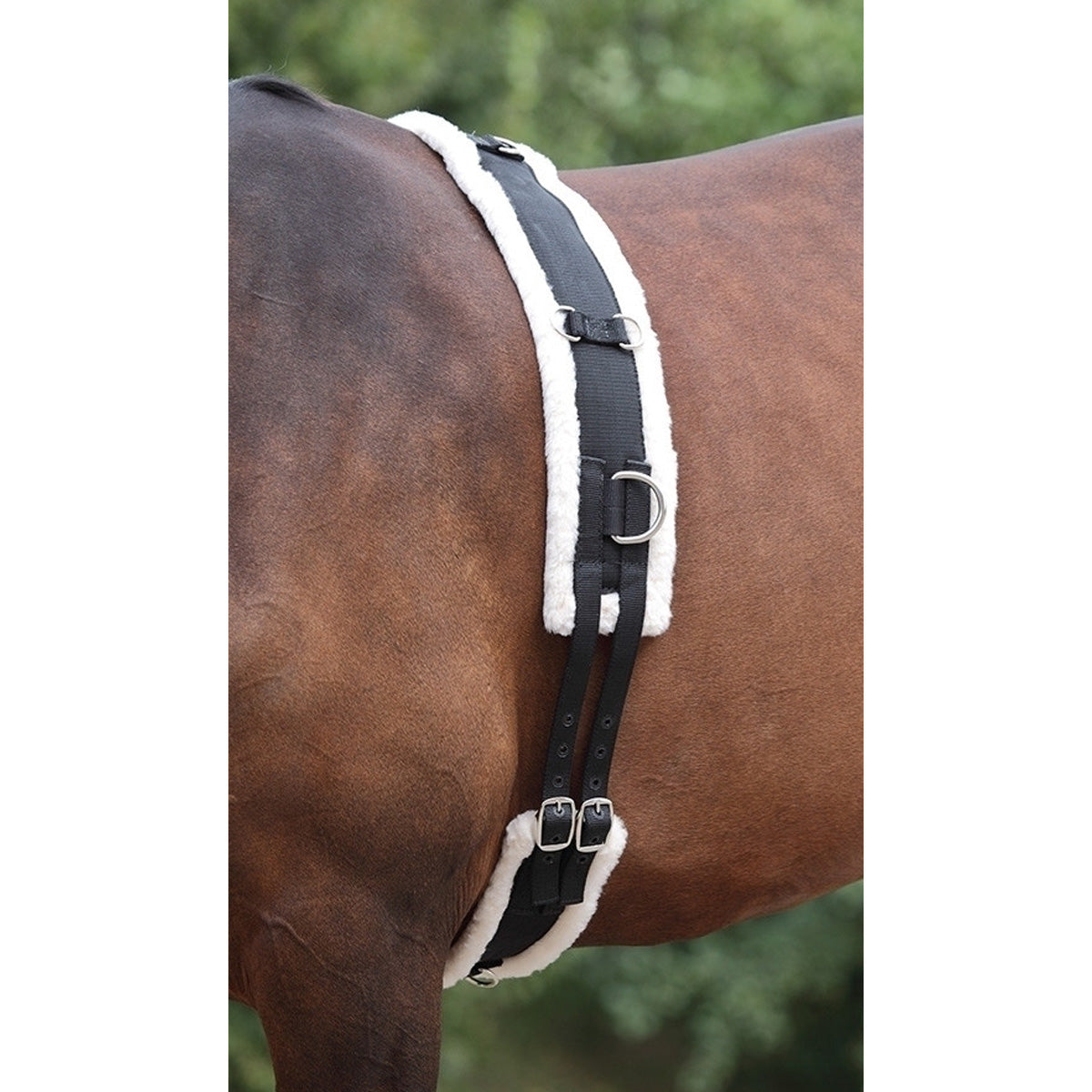 Premium Fleece Padded Nylon Horse Lunging Surcingle - Adjustable Training Girth for Equestrian Riding & Stable Use