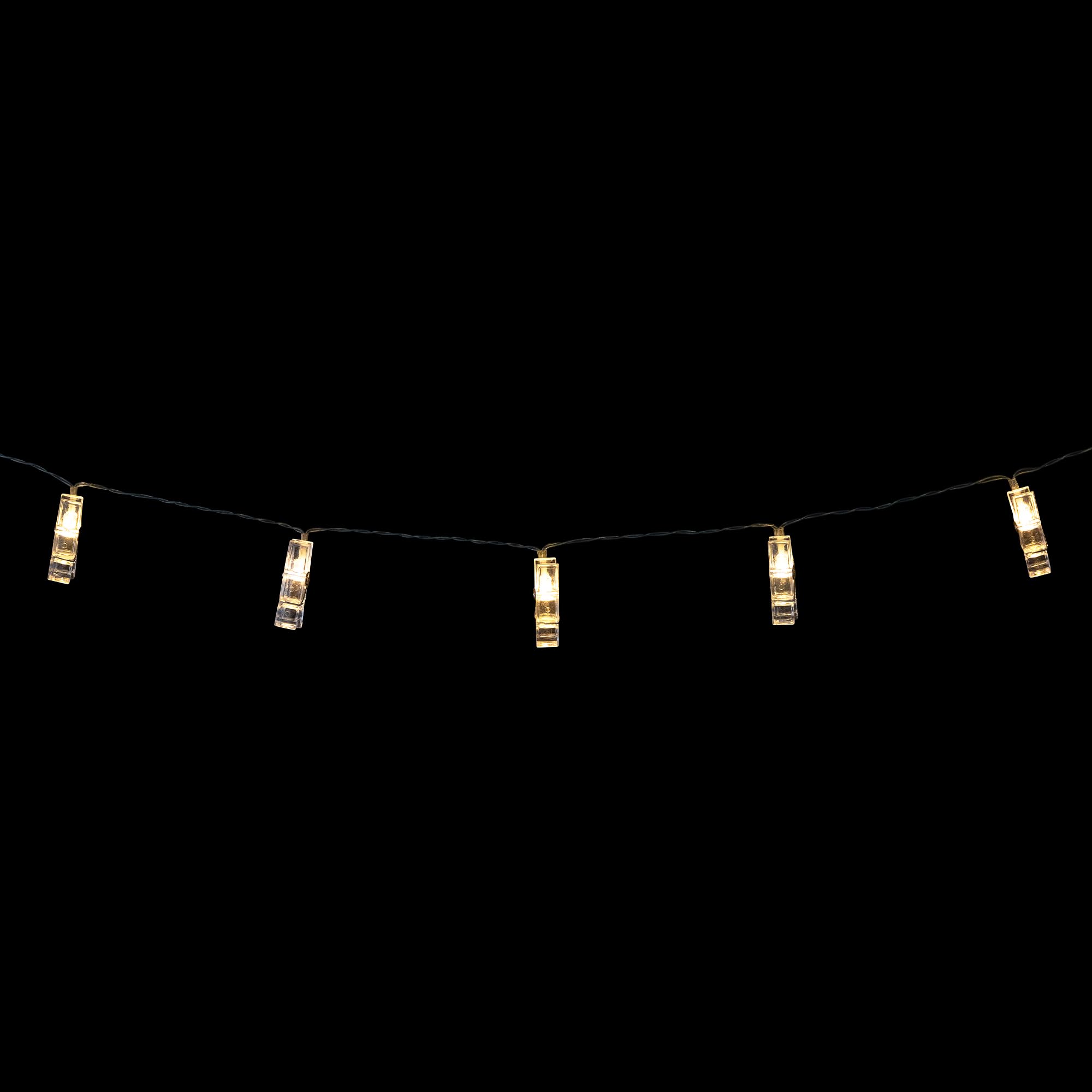 15-Pack Clear Clothes Pins with LED String Lights - 6.5ft Warm White Fairy Lights for Photo Display, Wedding Decor, Bedroom & Party Lighting