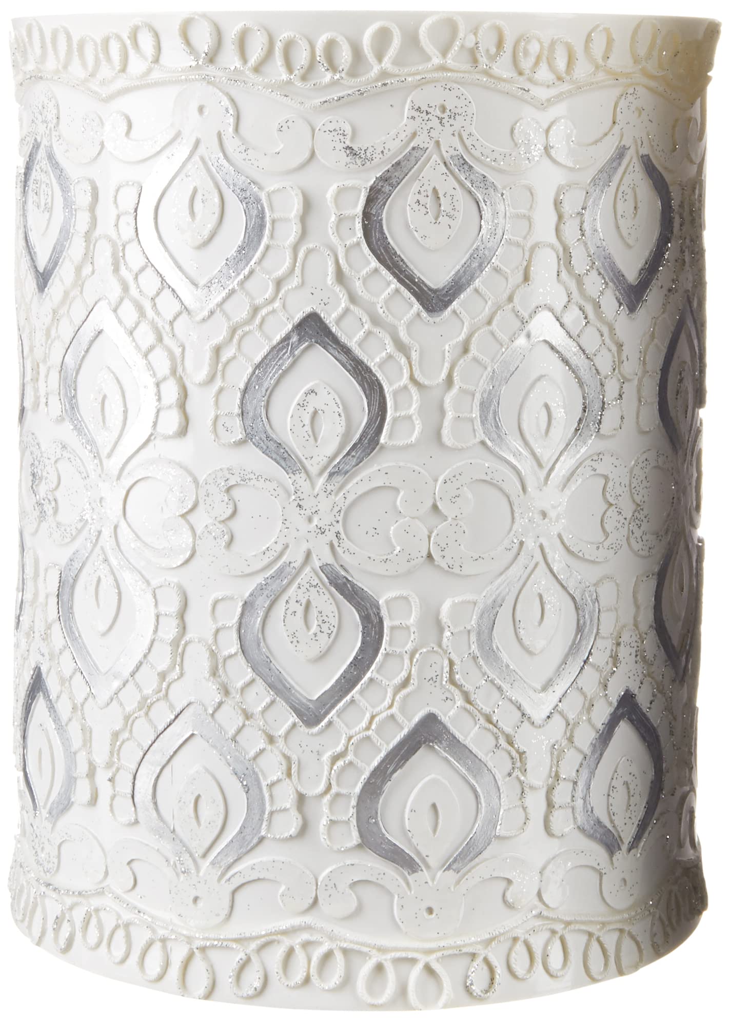 Monaco White Resin Bathroom Trash Can - Open Top Design for Bathroom, Bedroom & Office Waste Disposal