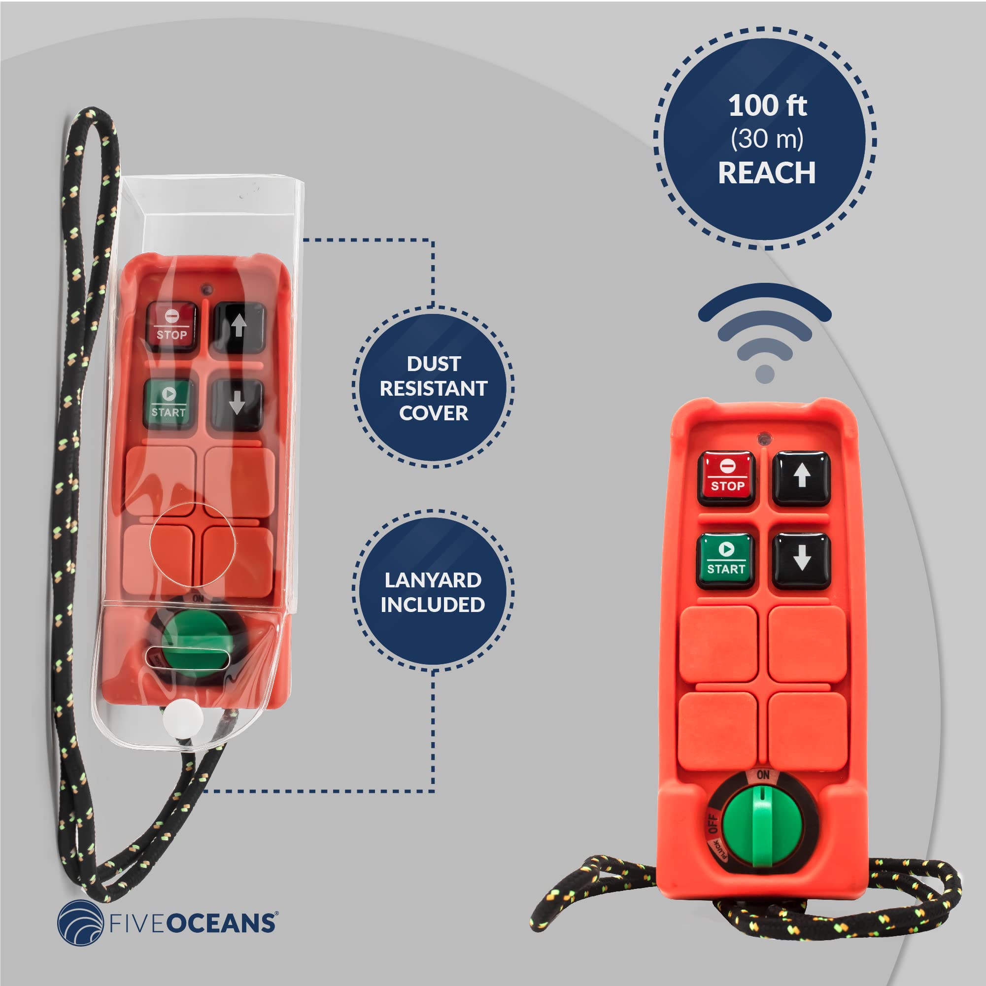 Five Oceans 880 Lb Electric Hoist with Wireless Remote Control - 110V Heavy Duty Winch & Pulley System for Garage, Workshop, Construction, and Industrial Lifting