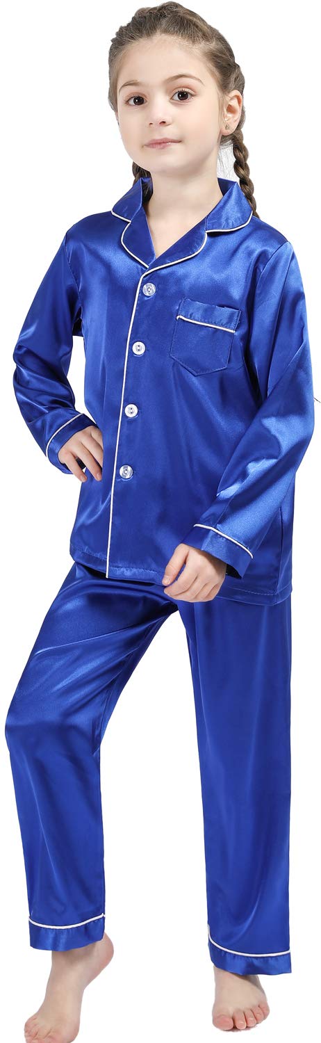 Kids Silk Satin Pajama Set - Long Sleeve Sleepwear for Girls & Boys | Cozy Bedtime & Lounging