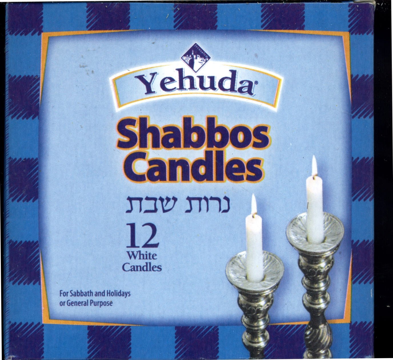 Premium Yehuda Shabbos Candles - 12 Pack White Kosher Candles for Shabbat & Jewish Holidays - Long Burning Sabbath Candles for Home Synagogue & Spiritual Ceremonies