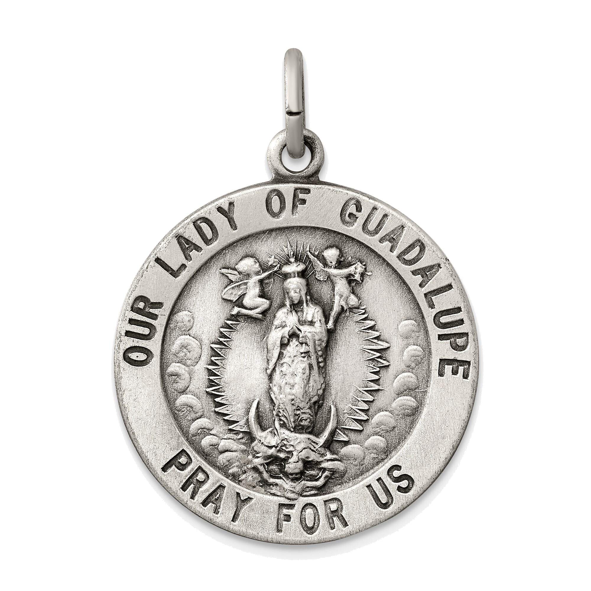 Sterling Silver Our Lady of Guadalupe Medal - Religious Jewelry for Faithful Wear